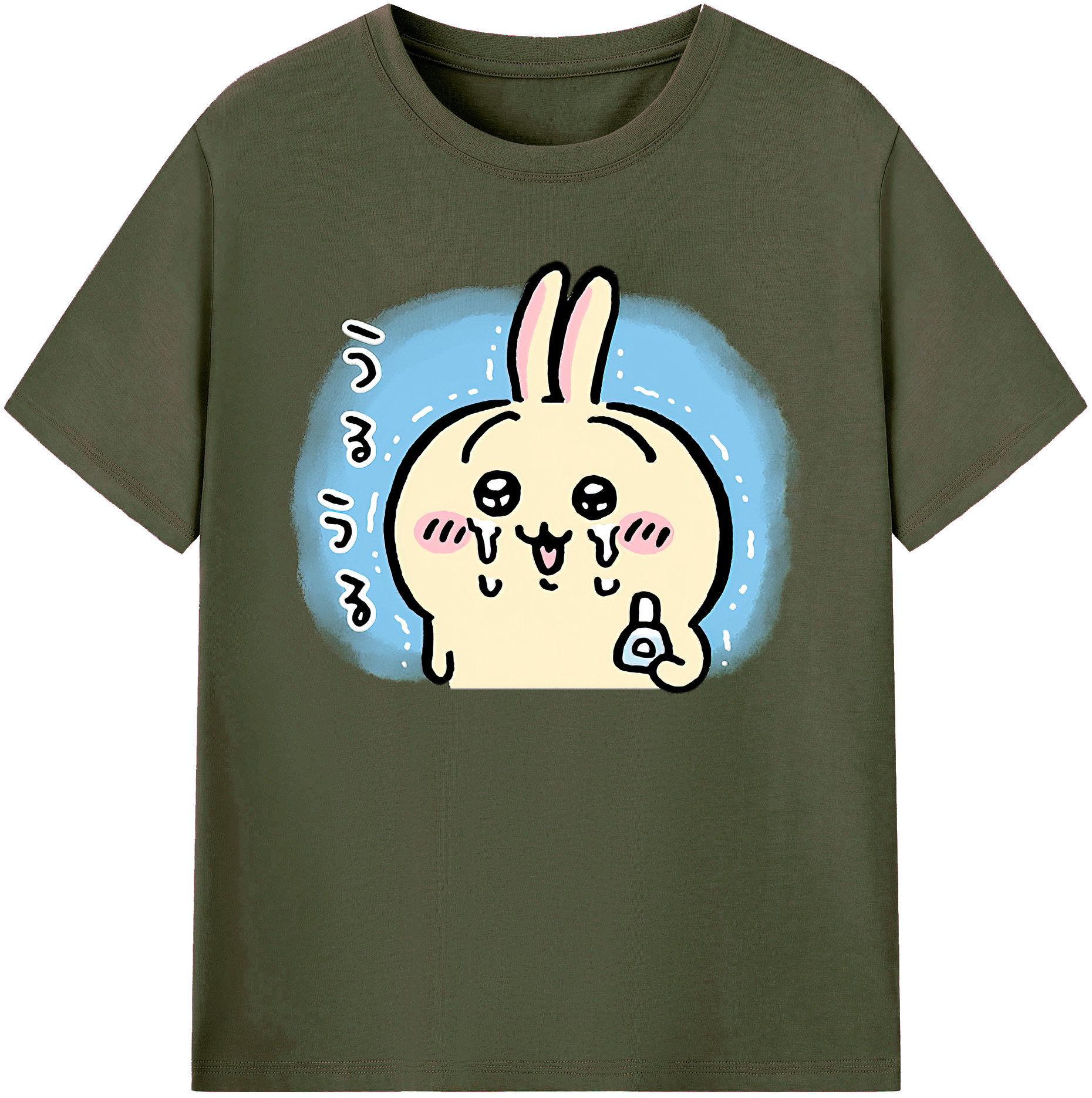 （画像用） ちいかわ うさぎ Chii-kawa usagi 綿100％ メンズ半袖Tシャツ｜肌触りやわらか＆通気性